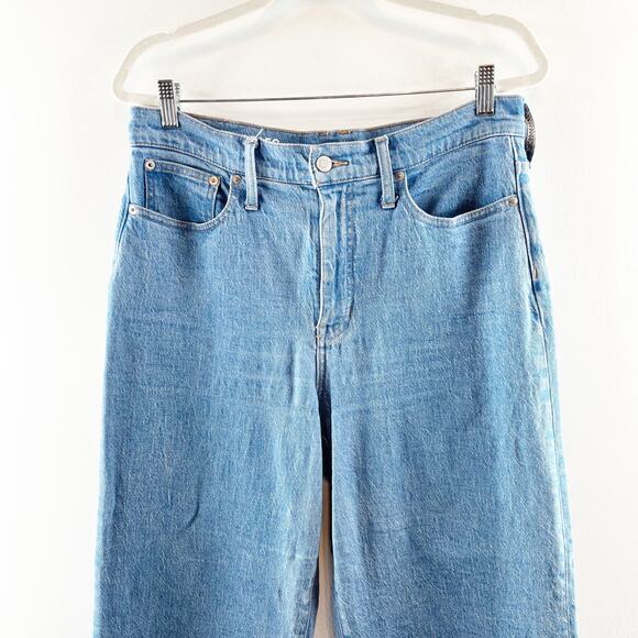 J. Crew Slim High Rise Wide Leg Jeans Light Indigo Wash Blue 30 / 10 - Picture 4 of 10